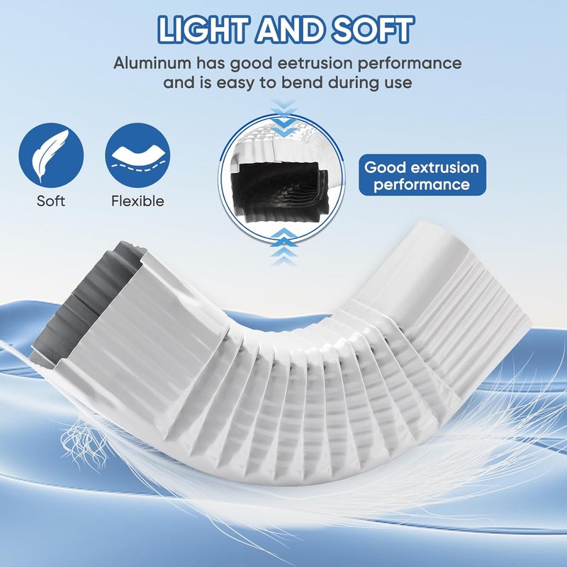 VYH Gutter Downspout Gutter Elbow Style B 3" x 4" 90° White (Style B "Side Elbow") - Image 3